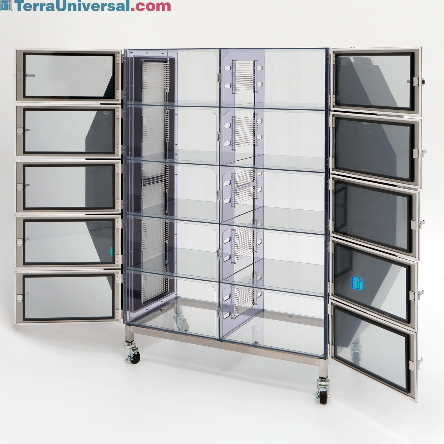 Polypropylene Storage Cabinet with Static Dissipative Doors 37 x 24 x 60  - Four Shelves