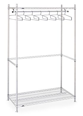 Garment Rack; Free Standing Single Rack, EP 304 SS, 36