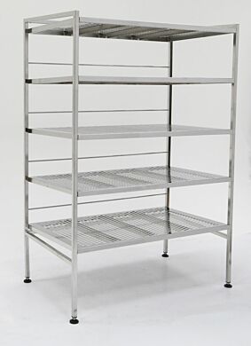 Storage Rack; Perforated, 304 Stainless Steel, 48 W x 28 D x 72 H, 5  Shelves