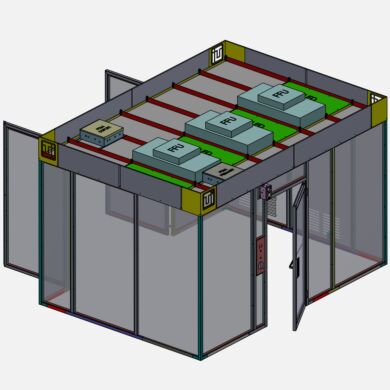 Equipment Access Door for Hardwall Cleanroom; Single Left Swing, 46.125W x  93.6H Opening, Powder-Coated Steel with Acrylic Panels