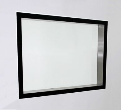 Window, Double-Sided, Flush-Mount 304 SS Frame, Fire-Rated Glass;  47''W x 36''H, for BioSafe FRP/CPVC Cleanroom 6603-11