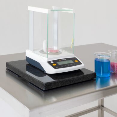 Granite vibration isolators are ideal for precision electronic weighing scales, and microscopes  |  1580-20 displayed
