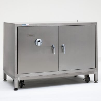 304 stainless steel locking high security storage cabinet with biometric scanner; 47
