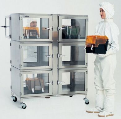 Nitrogen Purge Cabinet - Six Door Desiccator Cabinet Clear Acrylic  48x24x36 by Cleatech