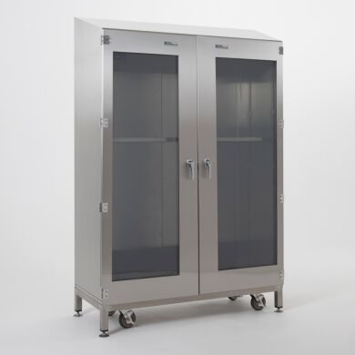 Storage Cabinet; High Security, 304 SS, 47 W x 20 D x 67 H, 2 Doors  Doors 9600-66A